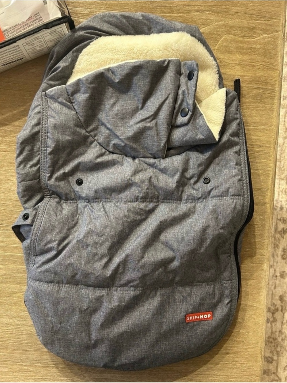 Skip Hop Gray and Cream Infant Car Seat Cover